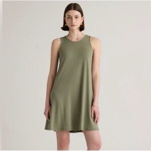 Quince Tencel Jersey Swing Mini Dress in Sage Size Medium